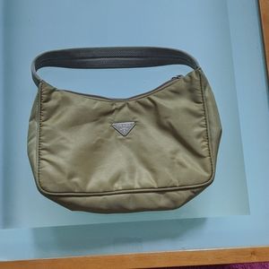Prada Nylon Shoulder Bag Gold